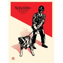 Obey Giant "Sadistic Dog Walker-Red"  24 x 33" Signed Screen Print