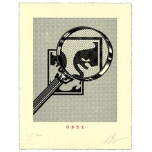 Obey Giant "Magnifying Glass - Cream" Signed Letterpress