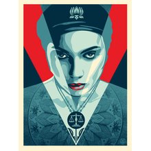 Obey Giant "Justice Woman - Red" Signed Screen Print