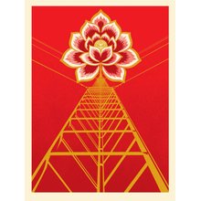 Obey Giant "Flower Power - Red" signed Screen Print