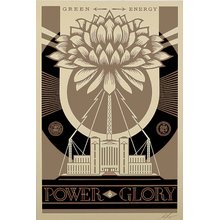 Obey Giant "Green Power-Gold" Large Format Signed Screen Print