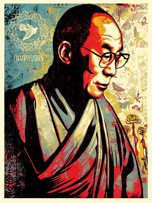 Obey Giant "Dalai Lama Compassion" Signed Screen Print