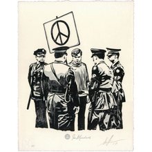 Obey Giant "Peaceful Protestor" Signed Letterpress