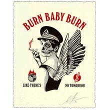 Obey Giant “Burn Baby Burn" Signed Letterpress