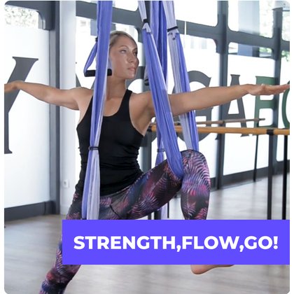 Download FREE Aerial Yoga Poster so see what you can do with yoga hammock.  Over 150 detailed step-by-step aerial yoga… | Aerial yoga, Aerial yoga poses,  Yoga poster